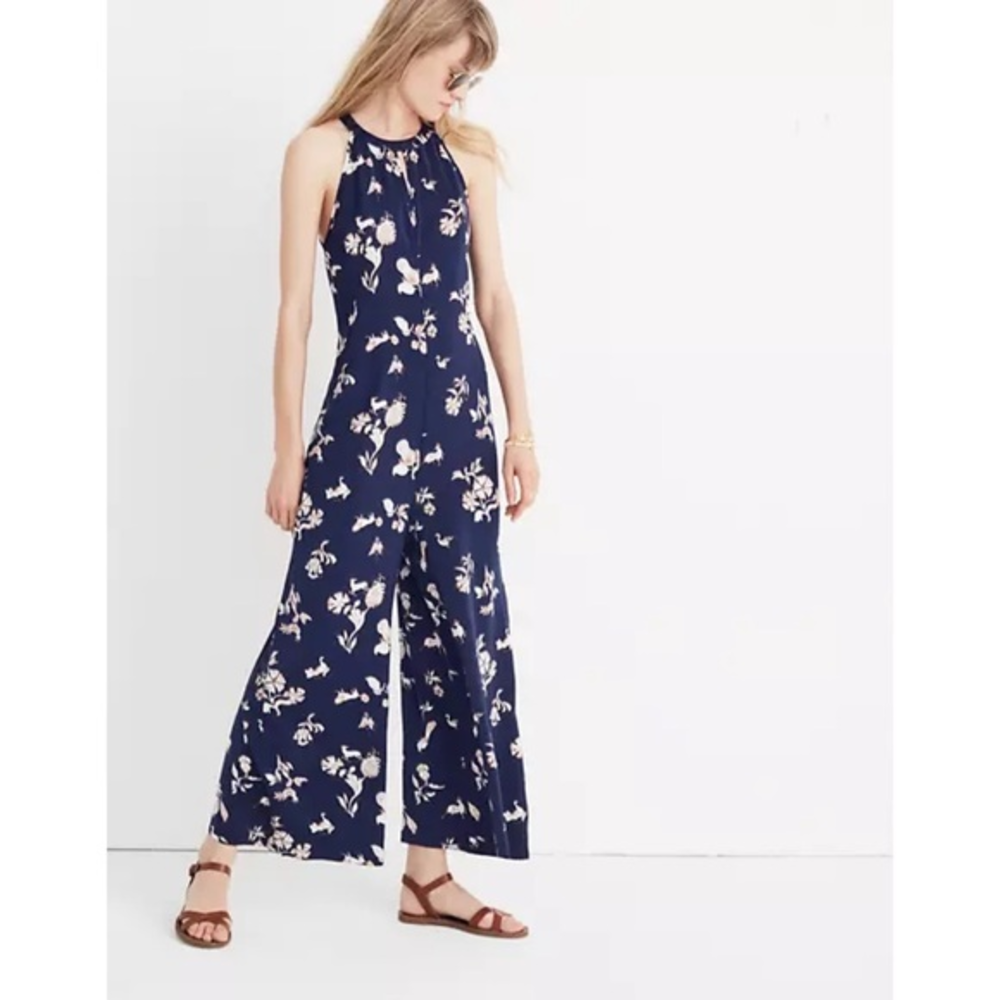 Madewell Keyhole Wide-Leg Jumpsuit in Menagerie Large